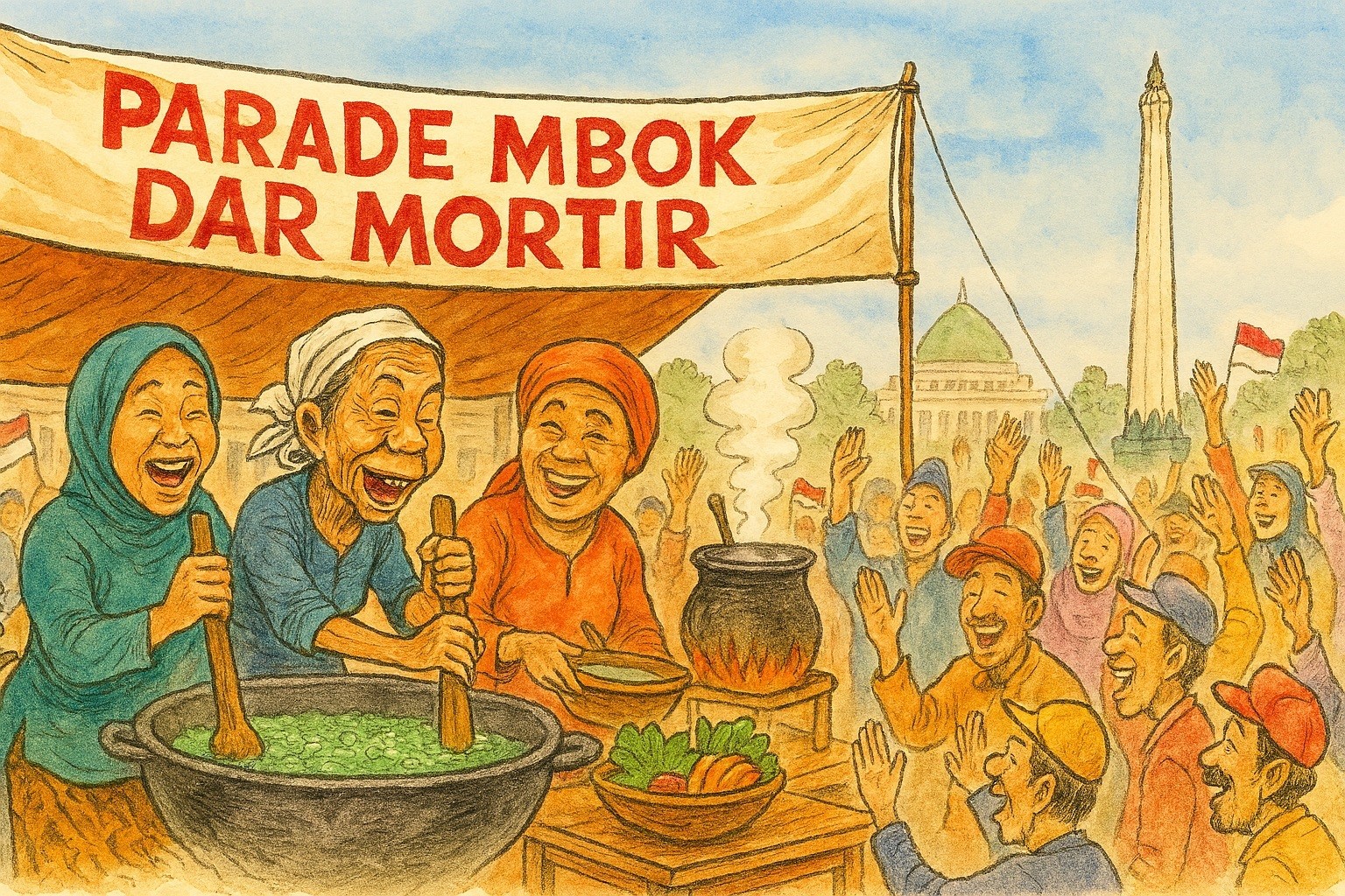 Dapur Umum Mbok Dar Mortir Hidupkan Semangat Perjuangan di Parade Surabaya Juang
