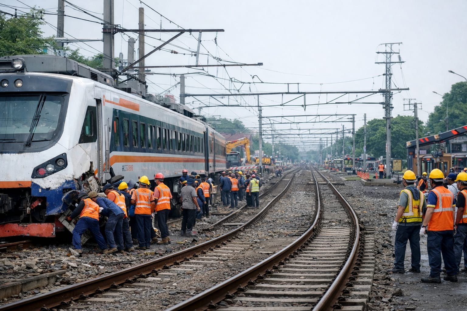 Lintas Rawabuaya–Batuceper Dibuka Bertahap Usai Insiden KA Bandara Tabrak Truk.