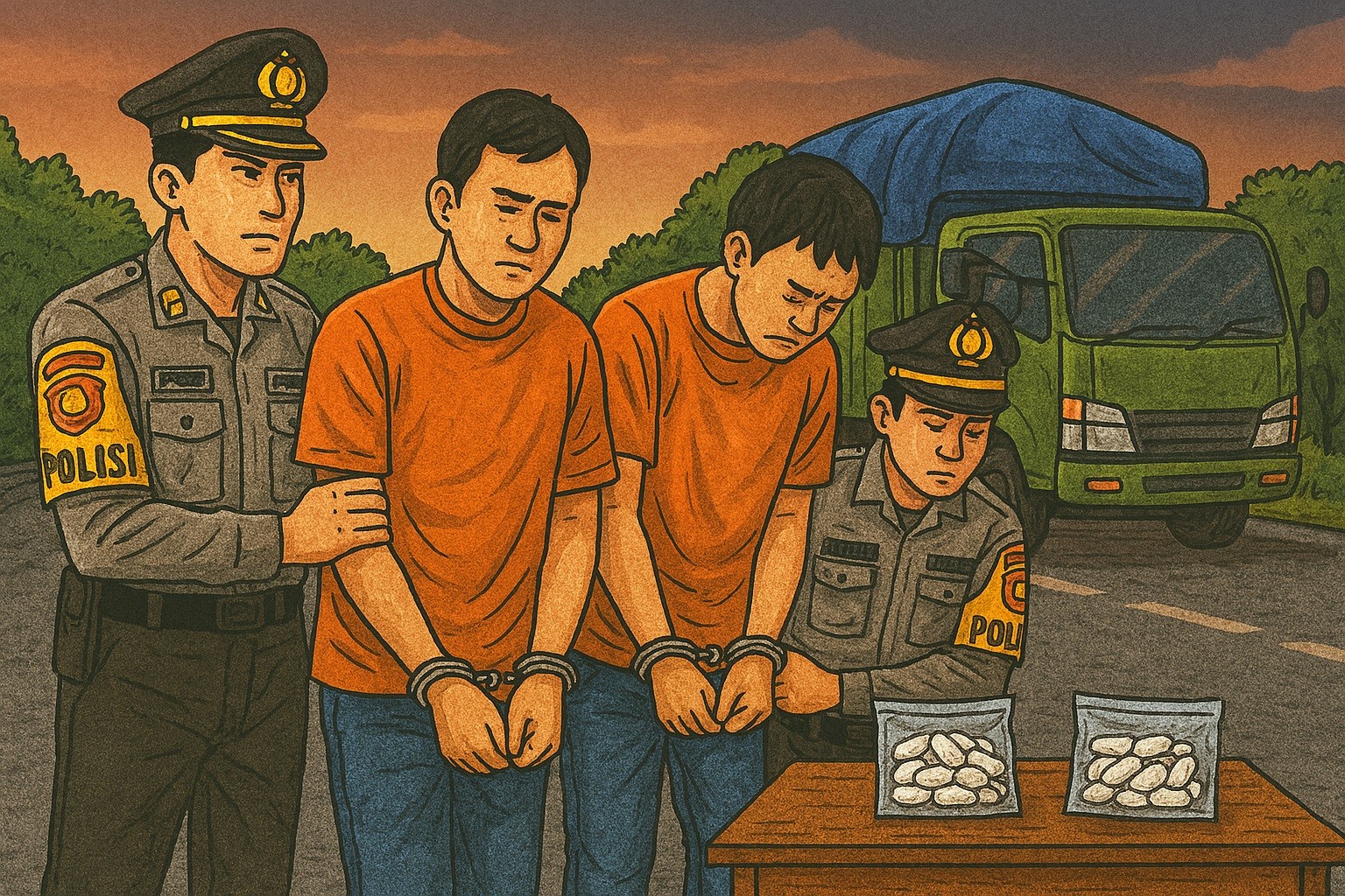 Dua Kurir 225 Kg Ganja Ditangkap di Karo, Dijanjikan Upah Rp 50 Juta