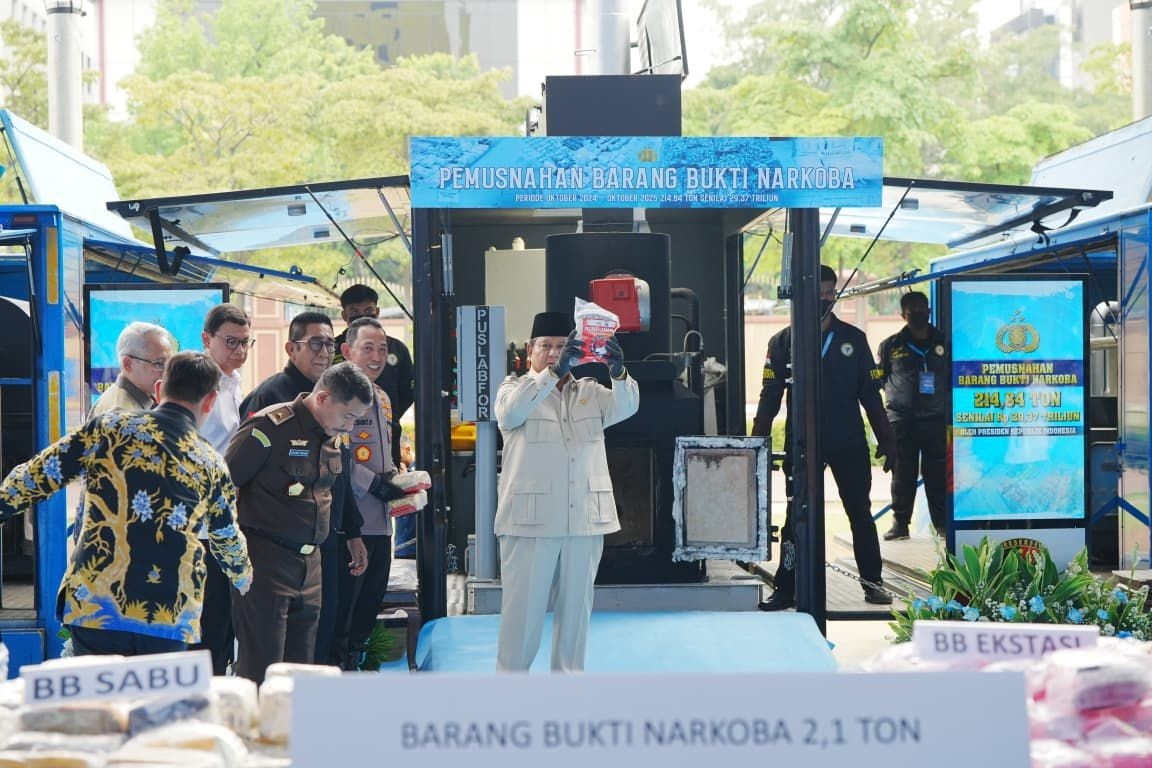Prabowo Apresiasi Polri Berhasil Cegah Peredaran Narkoba Senilai Rp29 Triliun